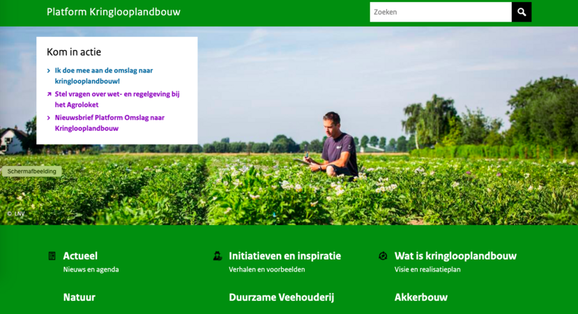 Nieuwe navigatie Platform Kringlooplandbouw